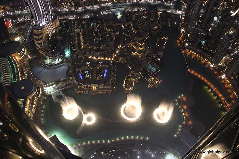 The view of the fountains from the observation deck