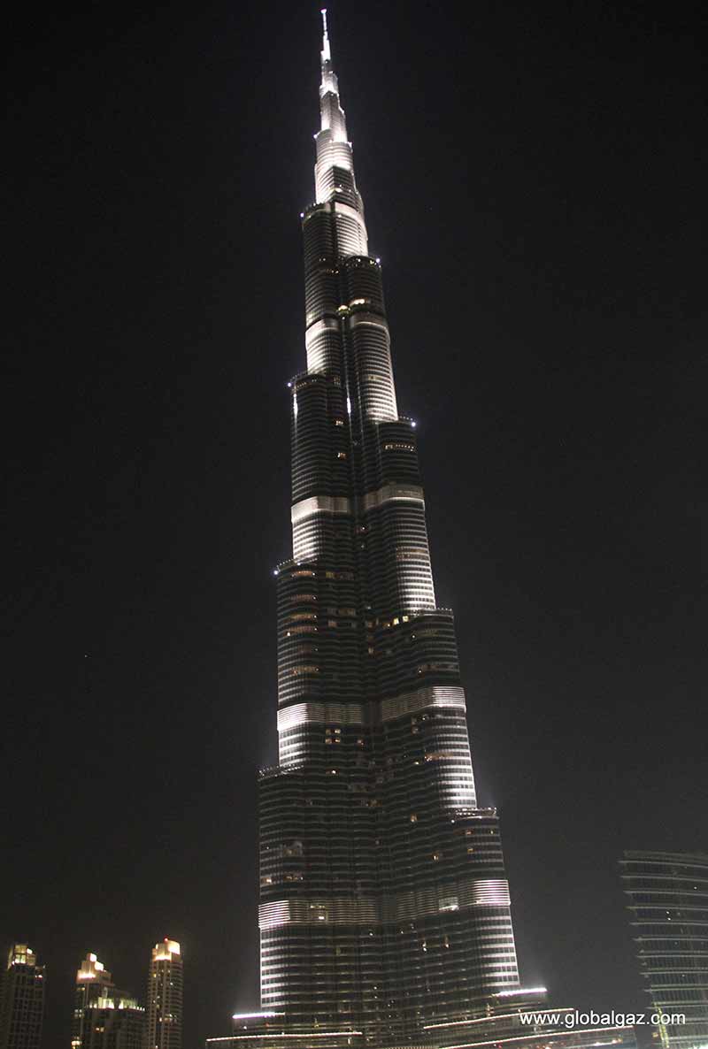 Burj Khalifa, the tallest man-made structure in the world. It checks in at 829.8 m (2,722 ft).