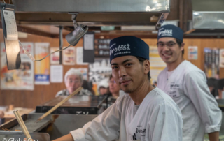 Eating Kushikatsu Osaka