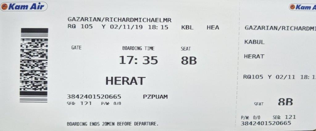 ticket to herat