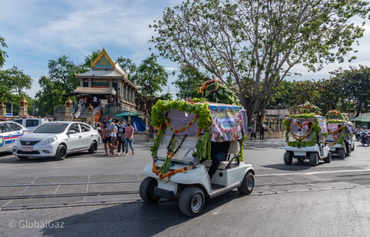 carts at the monkey festival lopburi