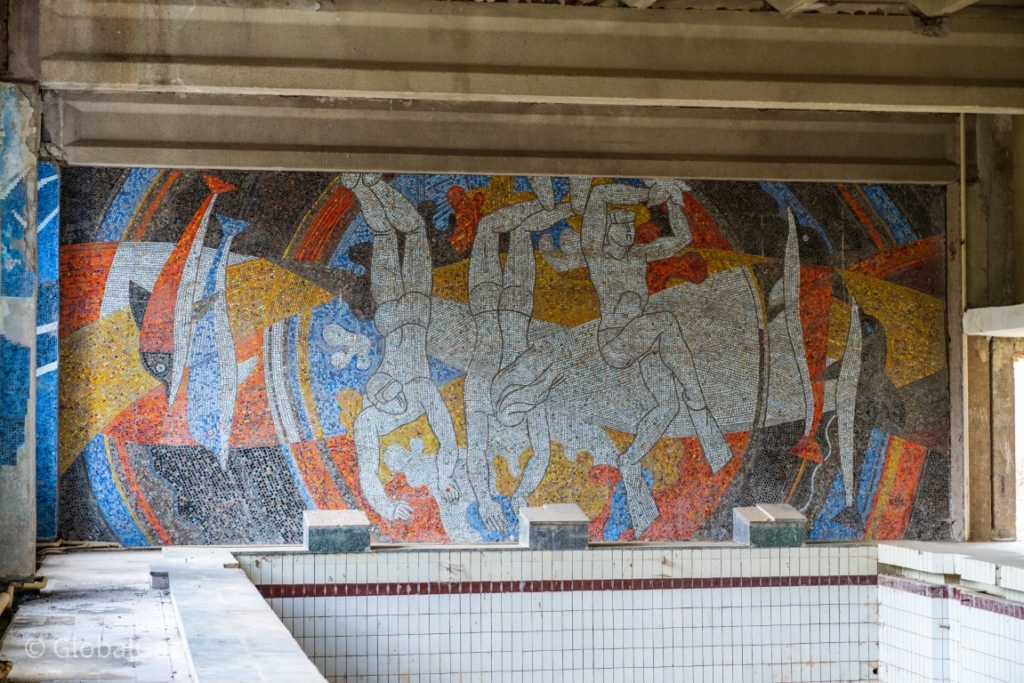 mosaic at Abandoned Young Pioneer Camp In Armenia