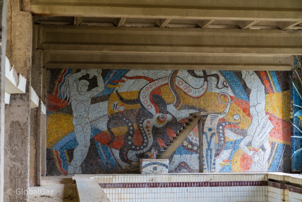mosaic at Abandoned Young Pioneer Camp In Armenia